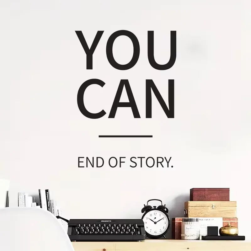 1pc Home Wall Decor Sticker, Motivational English Phrase Self-Adhesive Wall Decal, Removable and Traceless, Simple Ins-Style Pos