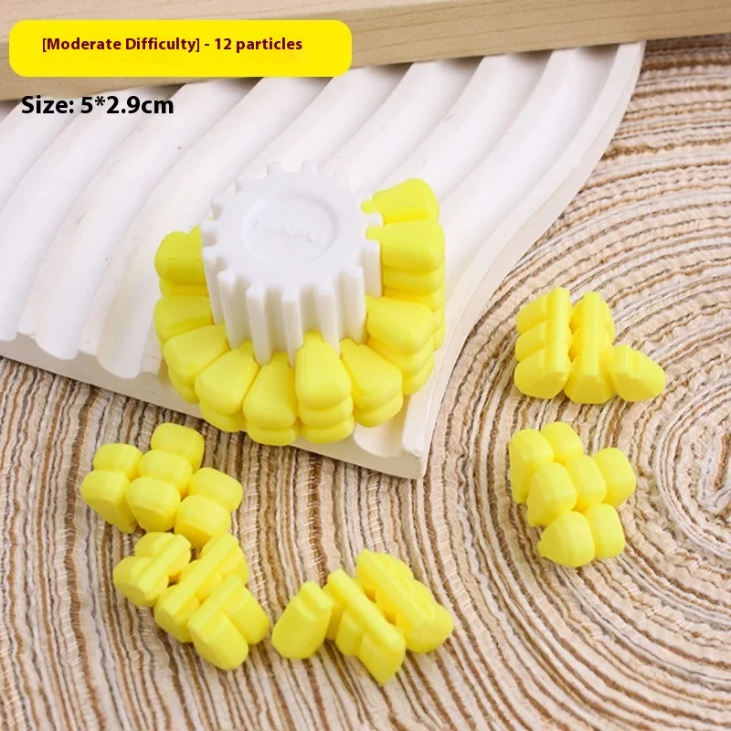 3D Printed Corn Fun Magic Cube Tetris Jigsaw Puzzle Toys Creative Stress Relief Unlock Brain Burning Teaser Desktop Novelty Gift