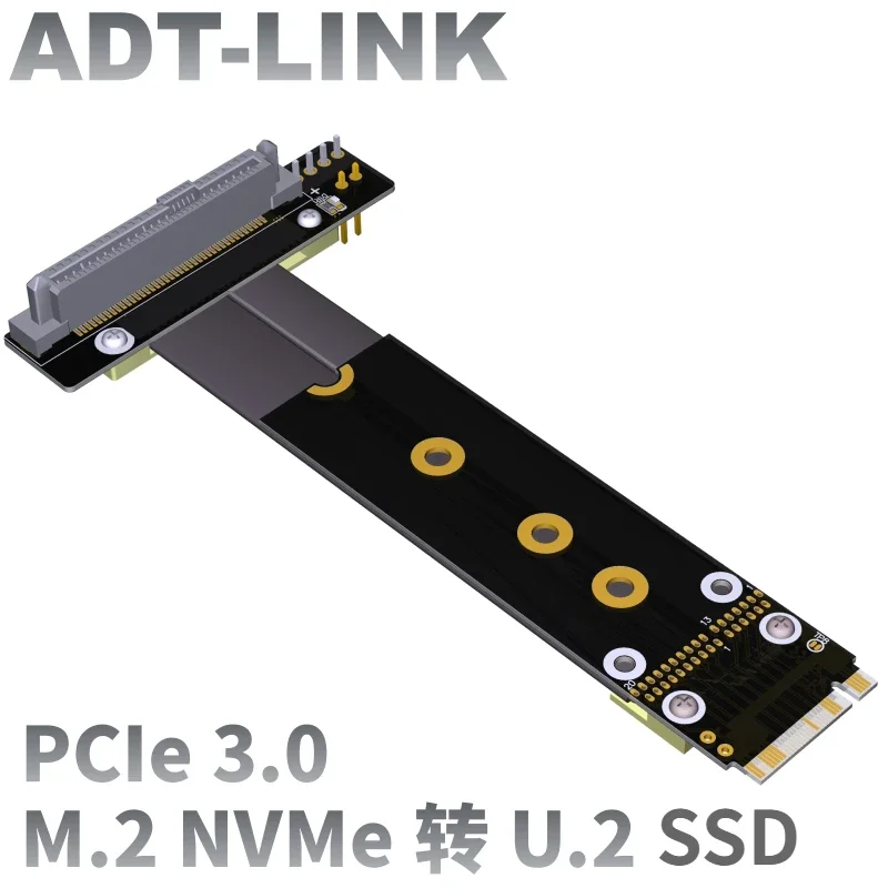 ADT-Link U.2 Interface M.2 NVMe To U2 U.2 SSD Riser Cable Gen 3 X4 M.2 NVMe Key-M Extender SFF-8639 NVMe SSD Solid State Adapter