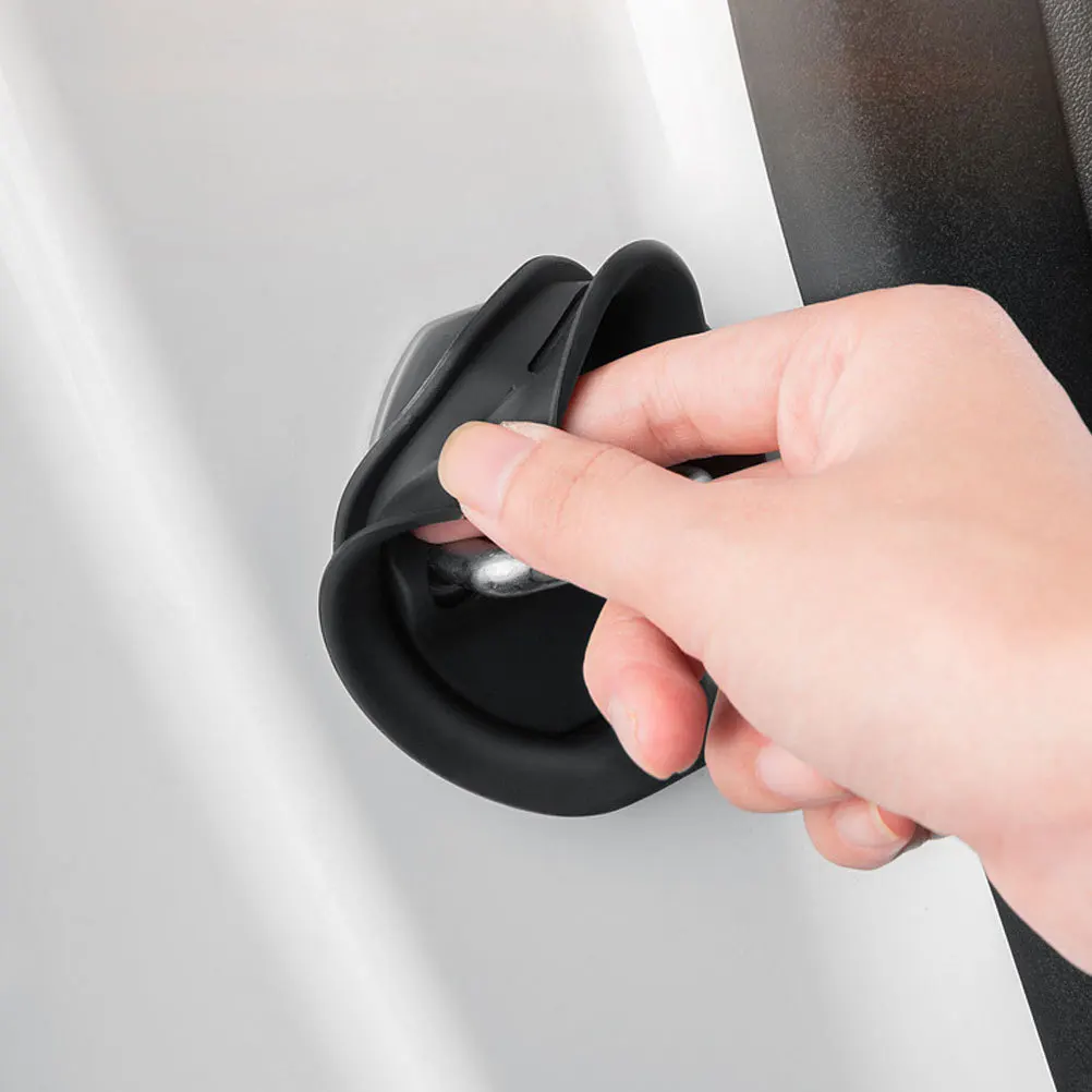 

4pcs Door Latch Protective Cover Car Silicone Door Lock Protection Pad For Y Universal Fit Vibration Dampener Car Interior Parts