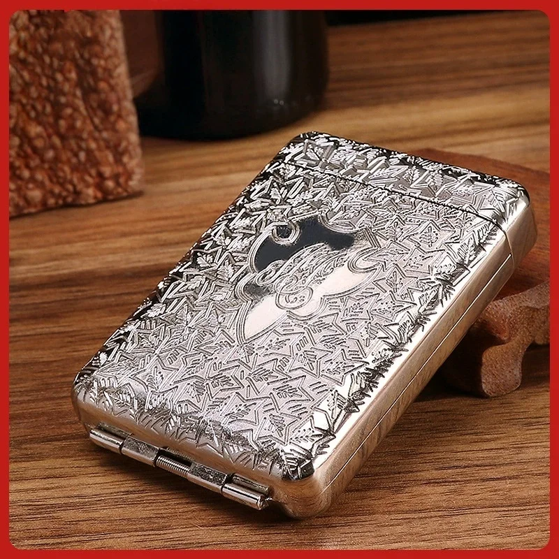 

16 Pieces Three-opening Cigarette Case Classic European Alloy Carved Anti-compression Metal Smoking Accessories Perfect Gift