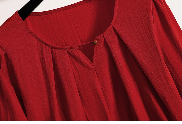 2026 Weiße Bluse mit Kordelzug-Taille, langen Ärmeln, lockerem Schnitt, verjüngendem Peplum, Babydoll-Stil, lässiges Top aus Crinkle-Stoff – Detail 30