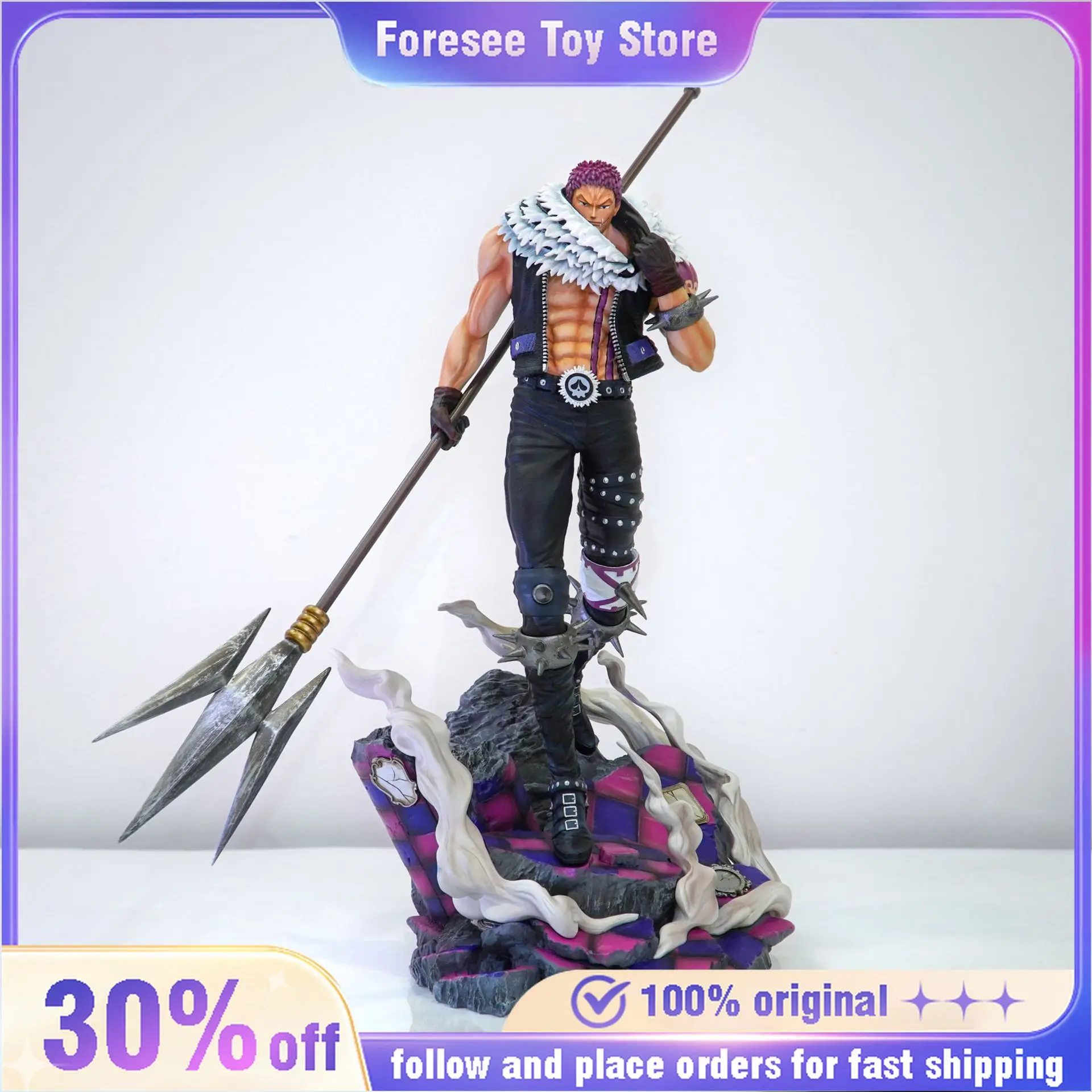 

In Stock 44cm Anime One Piece Charlotte Katakuri Action Figures PVC GK Model Statue Collection Desktop Toy Birthday Gift for Kid