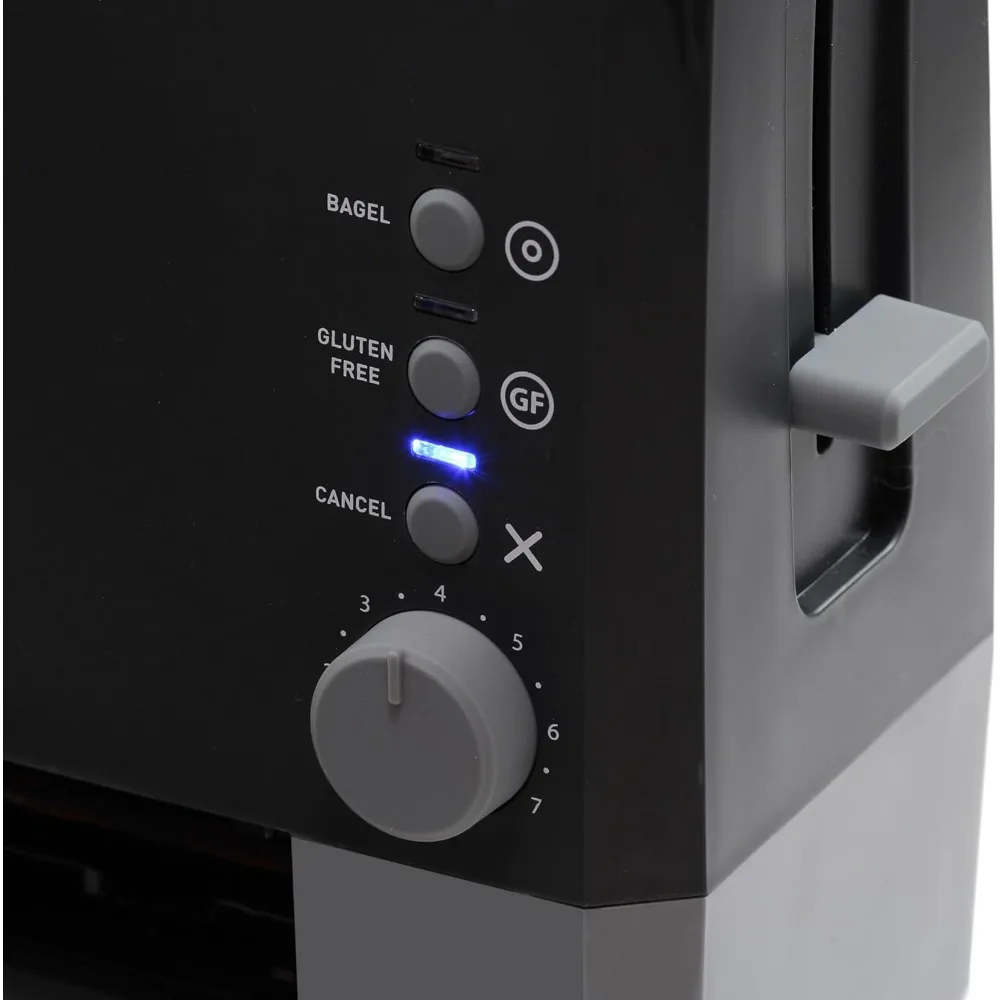 2 Slice Toaster,Wide Slot Slide Through w/Bagel & Gluten-Free Settings and Cool Touch Exterior Includes Removable Serving Tray