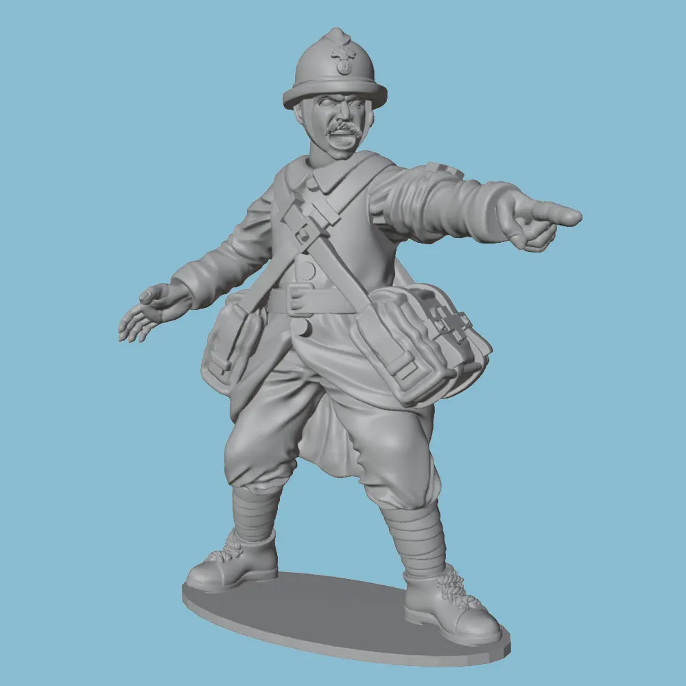 Miniatura de resina 75mm – Instructor militar para coleccionismo