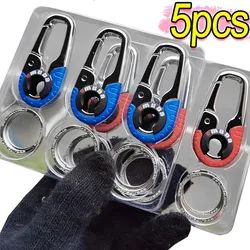 1/5pcs Double Ring Keychain Business Key Holder Men's Fashion Key Chain Gift Metal Key Buckle Car Styling Auto Car Accessories