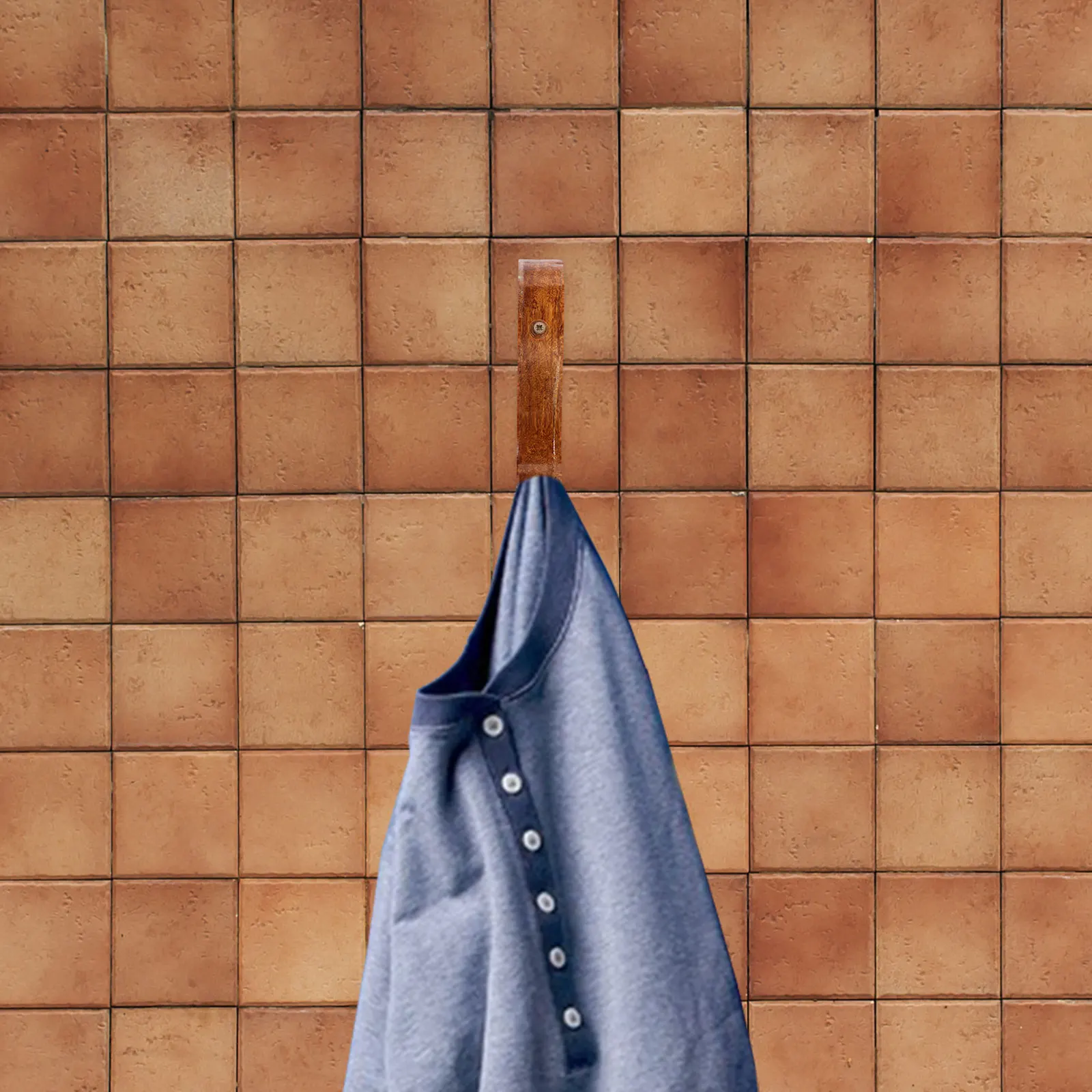 

Wooden Sticky Hook Towel Holder Coat Hooks Wall Mount Bag for Backpack Hanger Hat Rack