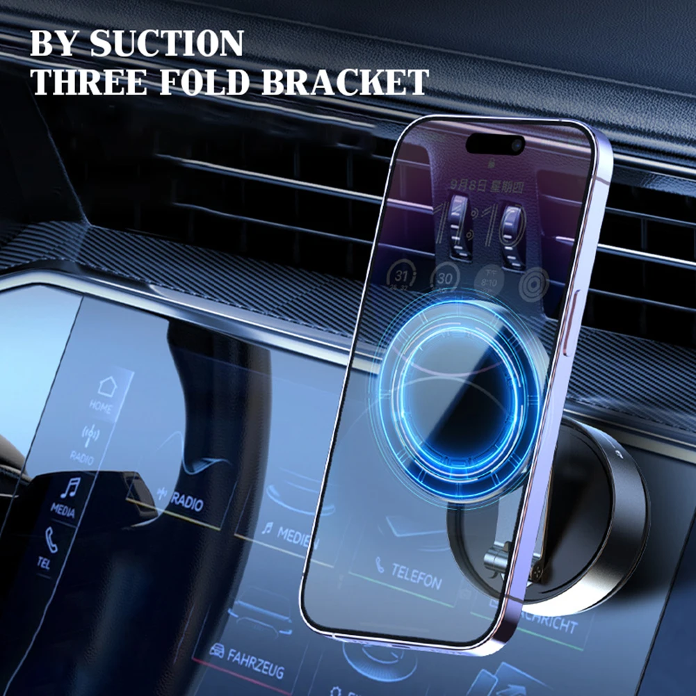 

Vacuum Phone Mount 360° Rotate Magnetic Car Phone Mount For All Phones