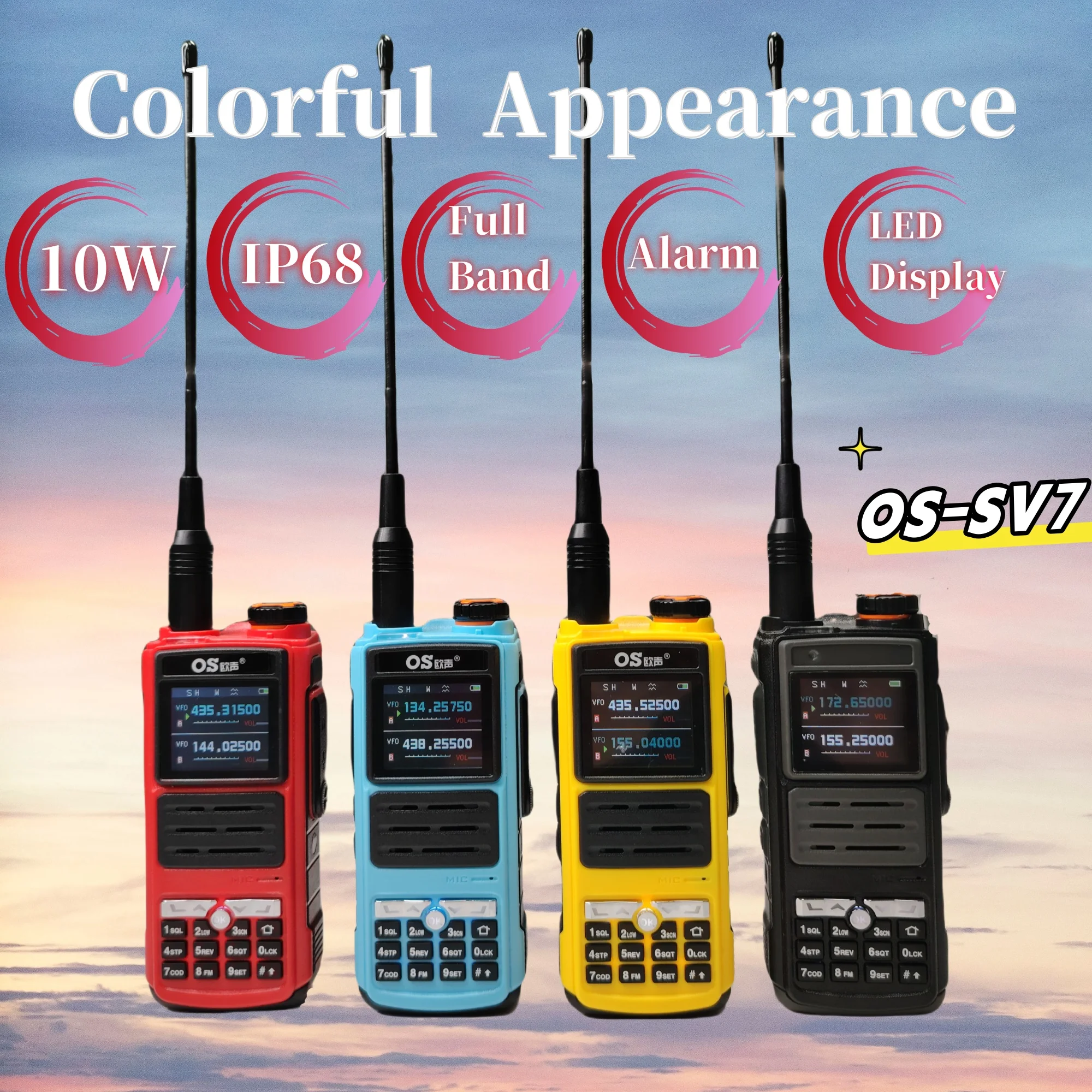 full-band-ip68-waterproof-gmrs-walkie-talkie-os-sv7-led-display-dtmf-128-ch-colorful-handheld-two-way-radio