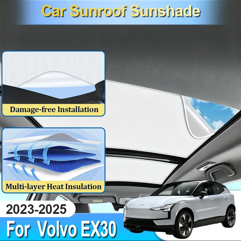 

Car Sunroof Sunshade For Volvo EX30 Accessories 2023 2024 2025 Sun Cover Visor Window Tools Part Auto Electrostatic Static Cling