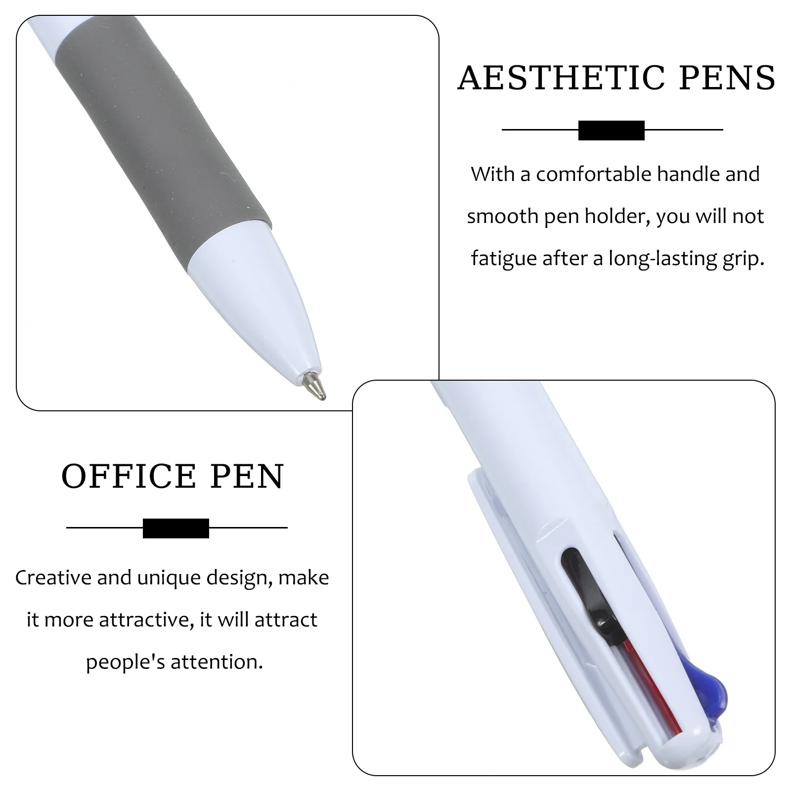 6Pcs Ballpoint Pen Stylish Portable Writing Tool Comfortable Handle Smooth Ink Office School Supplies Aesthetic Pens