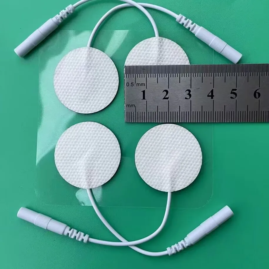 

120PCS Replacement Small Round TENS Machine Pads Electrodes 3X3 Cm With 2.0mm Hole