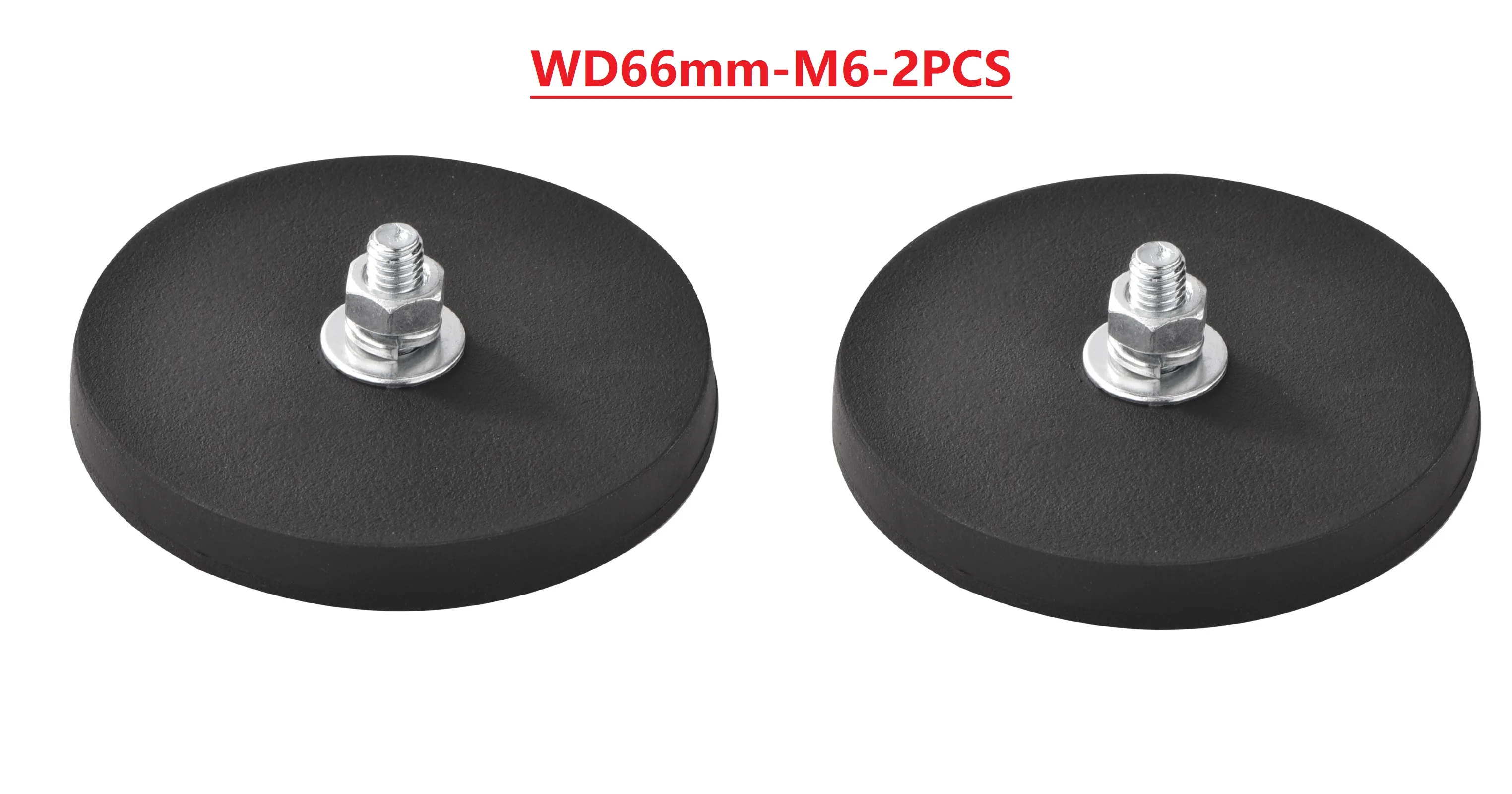 66mm 88mm 2 Stück M6 Starke Gummi-Magnetschrauben mit Schrauben und Unterlegscheiben für Arbeitsleuchten, SUV- und Offroad-Lichtständer zur Befestigung