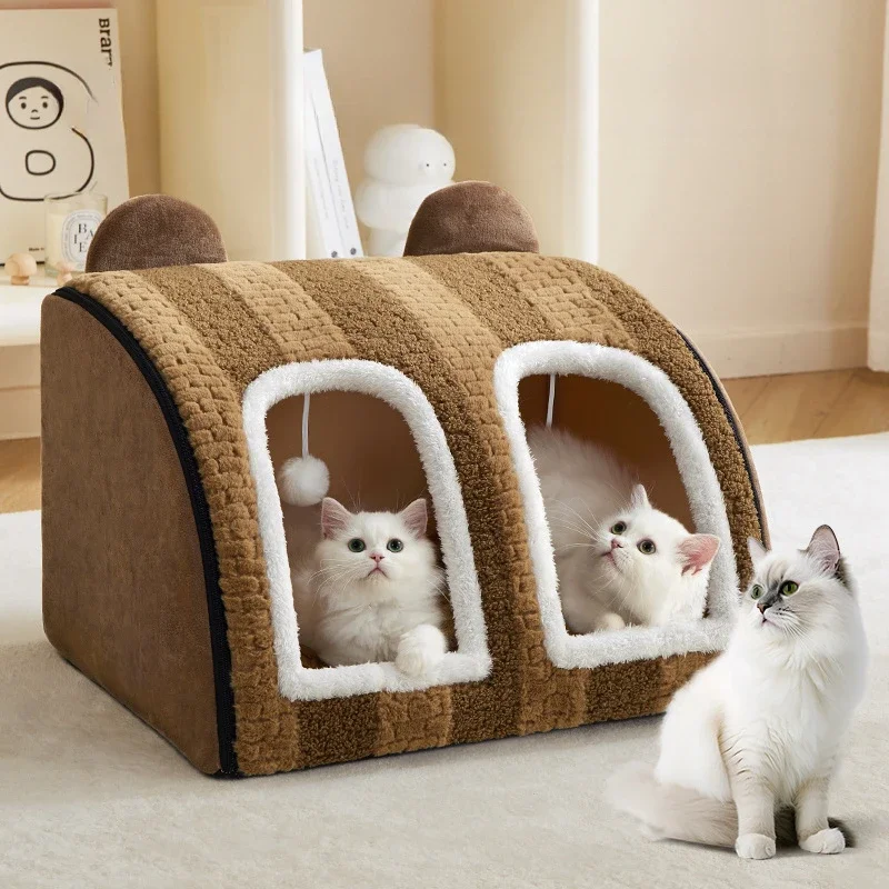 2024 Autumn and Winter New Product Cat Nest Pet All Seasons Universal Warm Cat Villa Dog Bed Closed Small Dog Pet Supplies