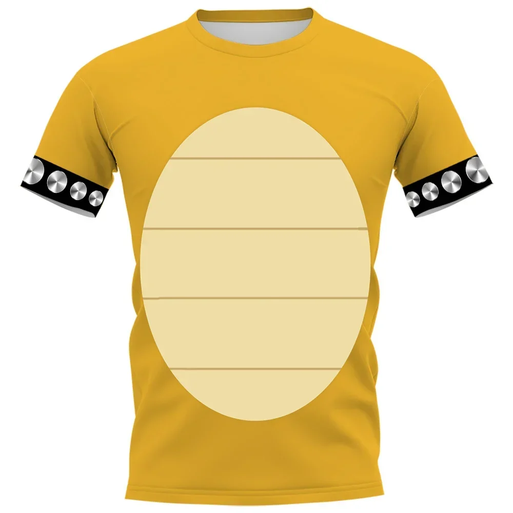 Cartoon Bowser 3D printed T-shirt Harajuku men's and women's casual top Cosplay costume Boys/Girls Summer Short sleeved Tshirt