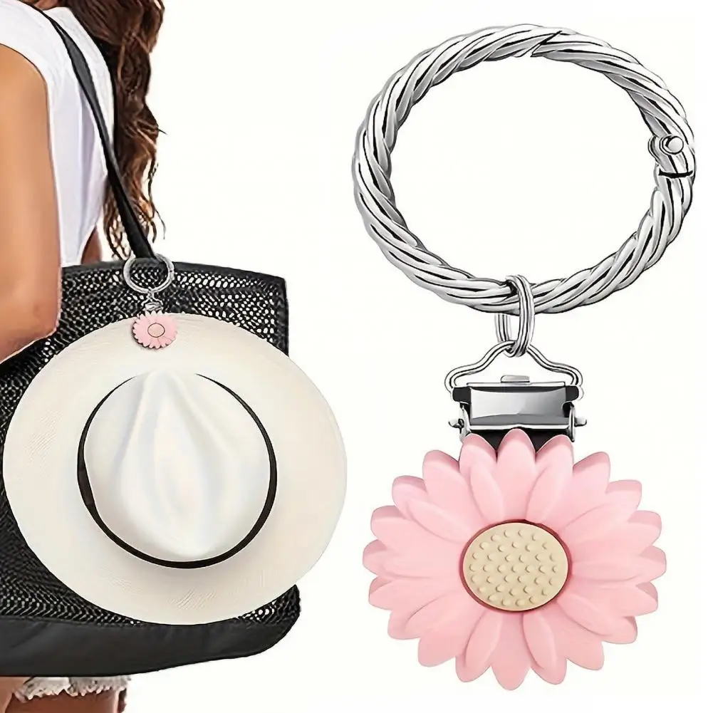 Travel Hat Clip Secure Hat Clip Flower-shaped Sun Visor Organizer Hands-free Hat Holder for Purse Luggage Keep Tidy Protect