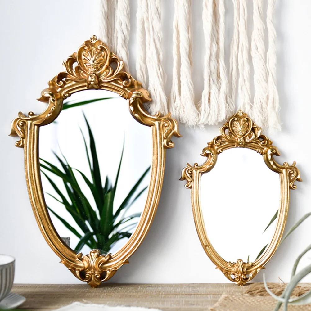

Embossed Floating Wall Mirror Stylish European Vintage Local Home Bathroom Decorative Hanging Mirror Retro