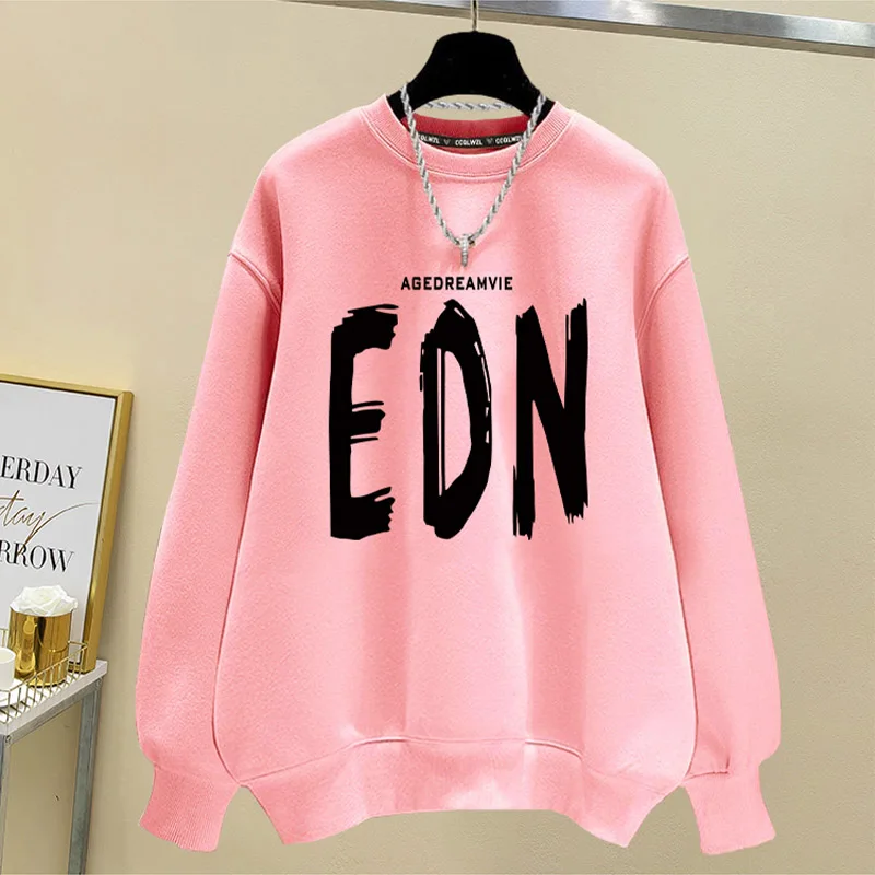 

Autumn Y2k Fashion Letter Printed O-neck Hoodies Women Vintage Chic Long Sleeve Sweatshirts Loose Casual Top Pullovers