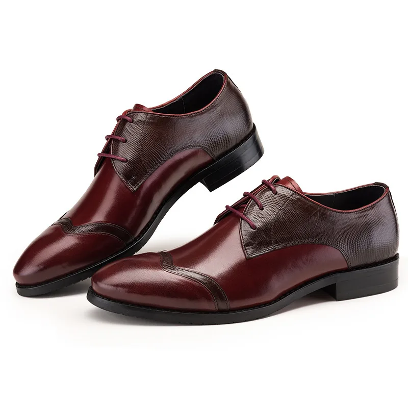 

Genuine Cowhide Men's Leather Shoes Formal Dress Shoes Business Office Wedding Shoes Men