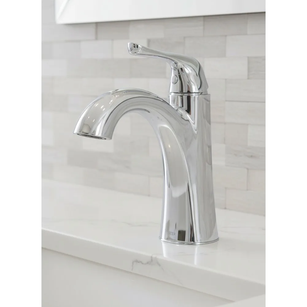 

Single Handle Bathroom Sink Faucet, Polished Chrome Finish, Water Efficient, Easy Installation