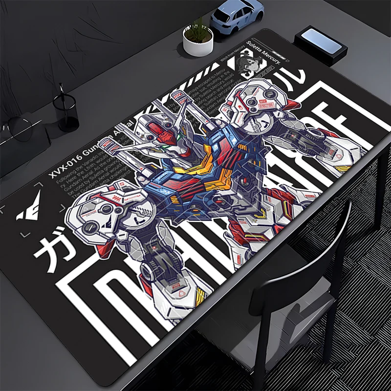 Tapis de Souris Grand Format pour Gamer, Tapis de Bureau pour Clavier et Souris, Tapis en Caoutchouc pour PC Gaming, Tapis de Souris Mécanique Warrior G-gundam A-aerial