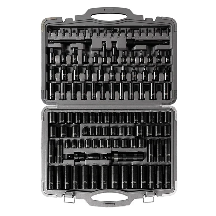 

Genuine 119 Piece Impact Socket Set Includes Impact Bit, Bit Sockets, Extension Bars, Universal Joint, Adapter and More
