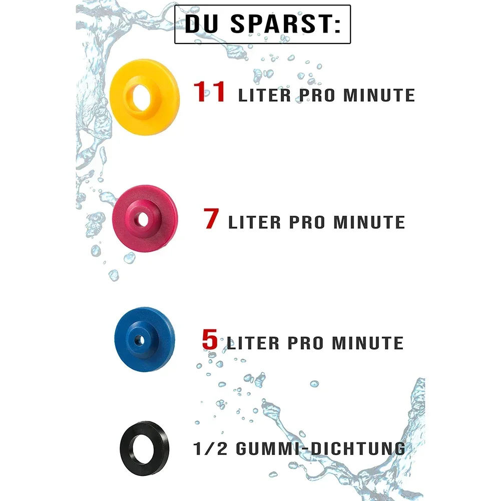 8pcs Shower Flow Reducer Limiter Set Shower Head Flow Control Valve Set Water Saver Device Flow Reducer Limiter Hose Restrictor