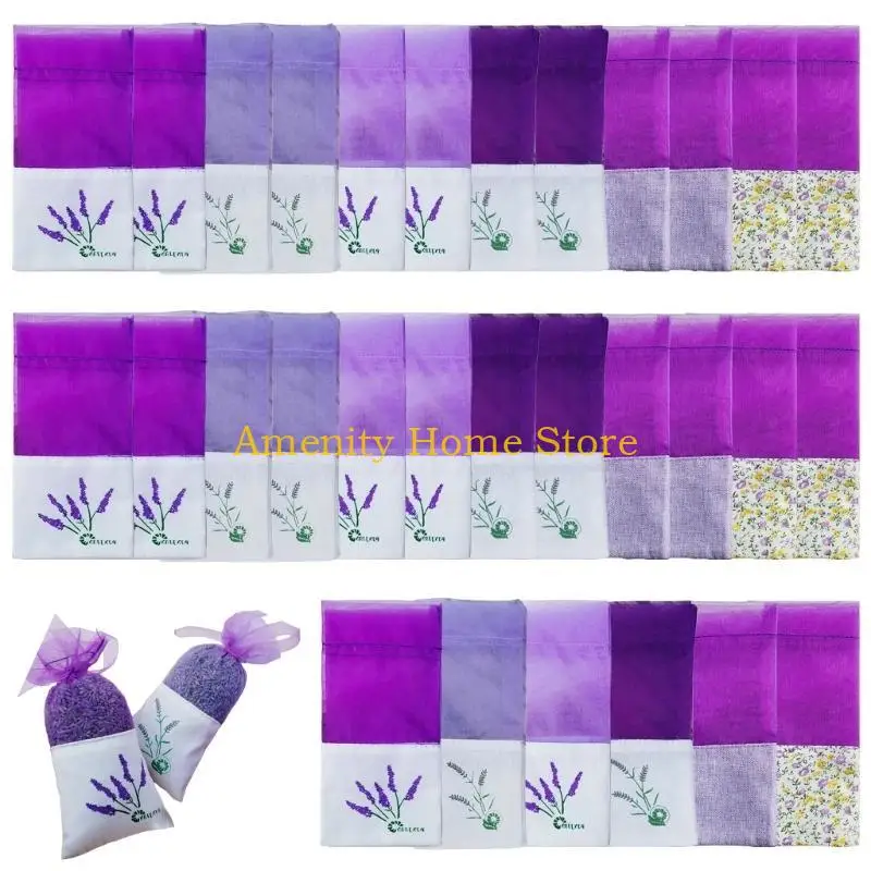 F26C 30PCS Multiuse Fragrances Sachet Bags Cotton Yarn Empty Scented Pouches For Home