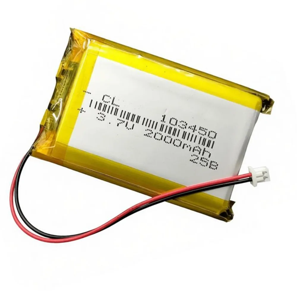 3.7V 2000mAh Lithium Polymer LiPo Rechargeable Battery 103450 With JST 1.25mm 2Pin Plug For DVD PAD Camera GPS Speaker Laptop