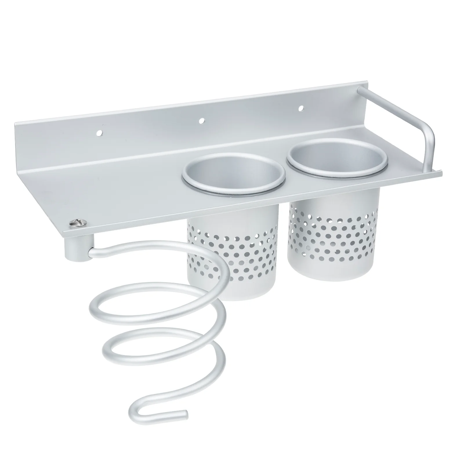 

Wall-Mounted Hair Dryer Holder with Anti-Corrosion Finish Hair Styling Tool Organizer for Small Bathrooms Home Decor Storage