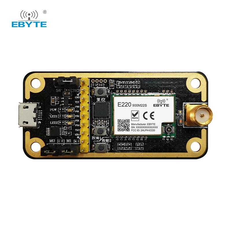 Placa de teste E220-900MBL-01 E220-900M22S Kit de avaliação de desenvolvimento Interface USB para controle principal TTL MCU STM8L151G4 Fácil uso