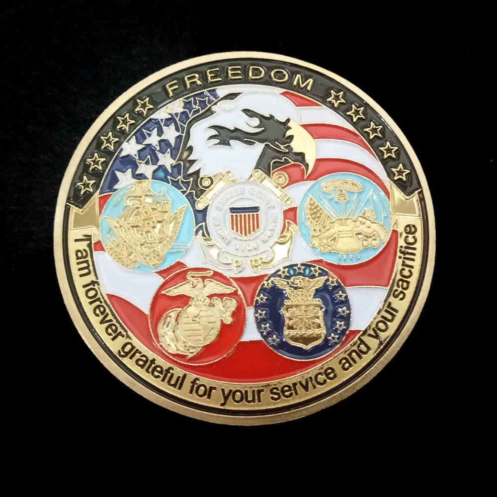 US Military Commemorative Coin, Eagle Head, Five Army, Metal, Hot Selling