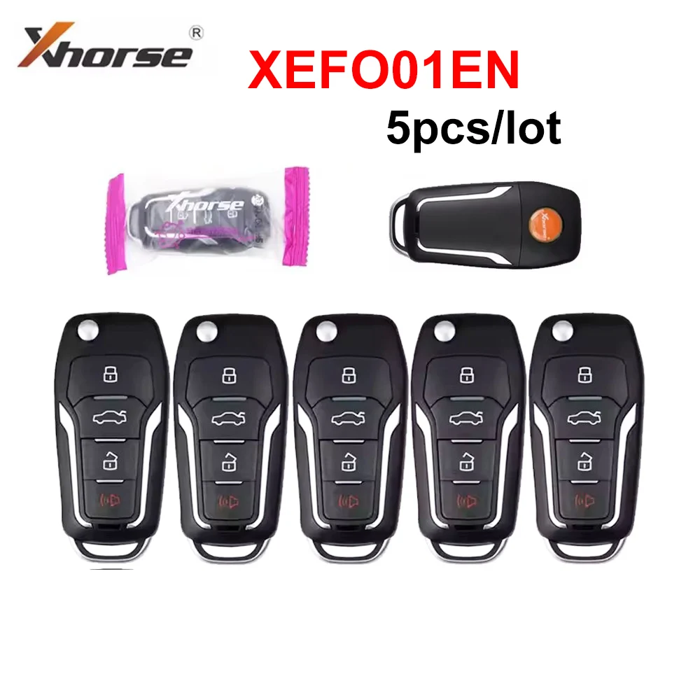 

5 шт./лот Xhorse XEFO01EN супер дистанционный ключ 4 кнопки встроенный чип XT27 для инструментов VVDI