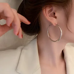 Silver Color Temperament Elegent Geometric Alloy Earrings For Women Simple Fashion Hoop Earrings Party Jewelry Accessories Gifts