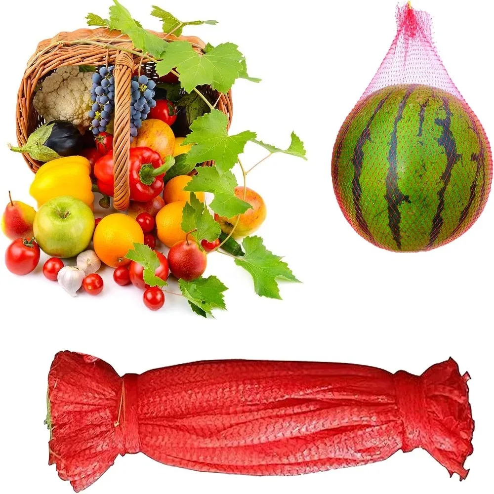 100pcs Reusable Watermelon Net Vegetables storage Gardening Network Packaging Plastic Bags Fruits Corded Mesh Bag kitchen