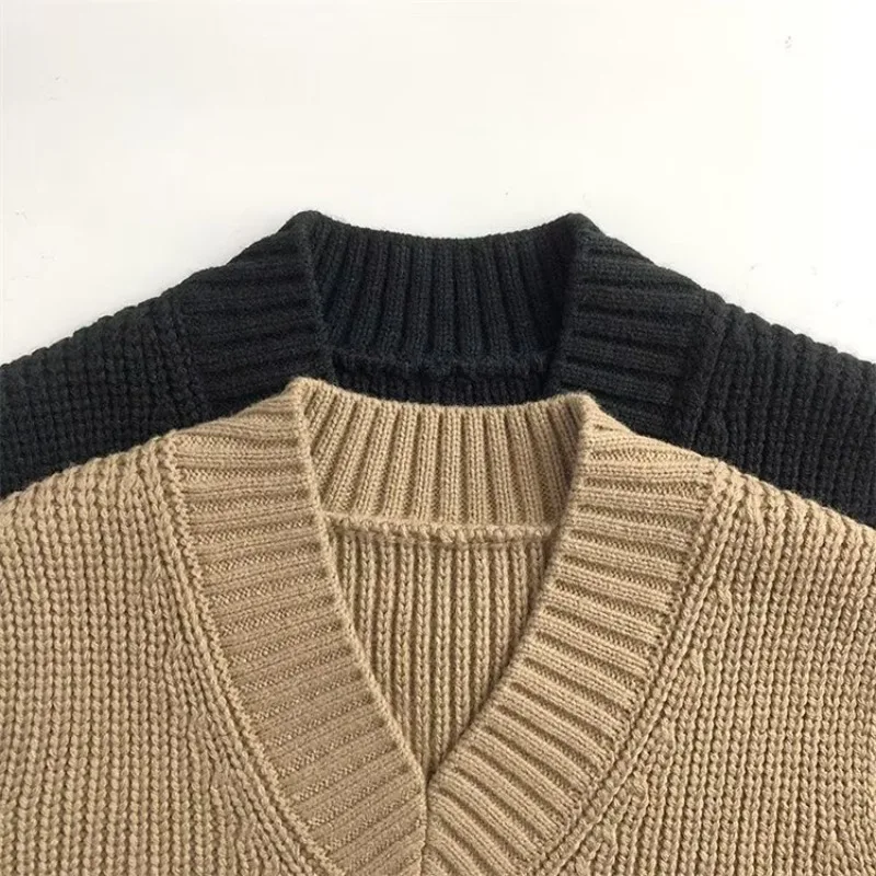 UNITIM Herbst Kinder Jungen V-Ausschnitt Strickwaren Retro 2-10 Jahre Baby Jungen Ärmellose Pullover 2026 Vintage Kinder Jungen Einfarbige Weste – Detail 2