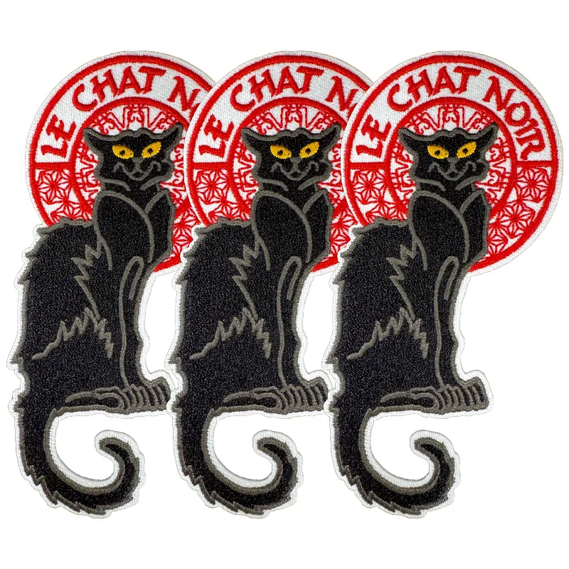 

3 Pieces of Magic Black Cat Embroidery Patches, Punk Style Patches, Gothic Decorative Badges, Can Be Ironed onto Jackets, Bags, Hats, Halloween Black Cat Design