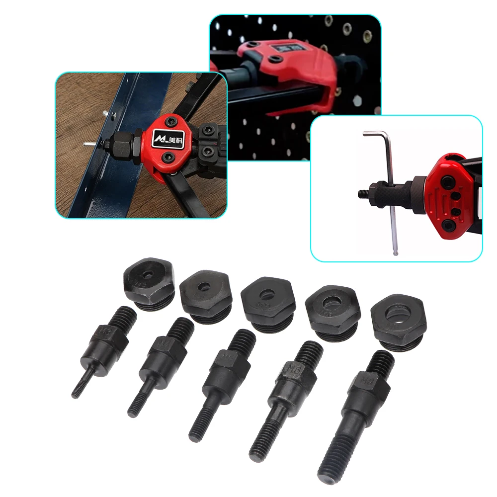 Free shipping BT-607 Manual Riveter Gun Hand Rivet Tool Kit Rivet Nut Setting Tool Nut Setter M3/M4/M5/M6/M8/M10/M12 Gun Head