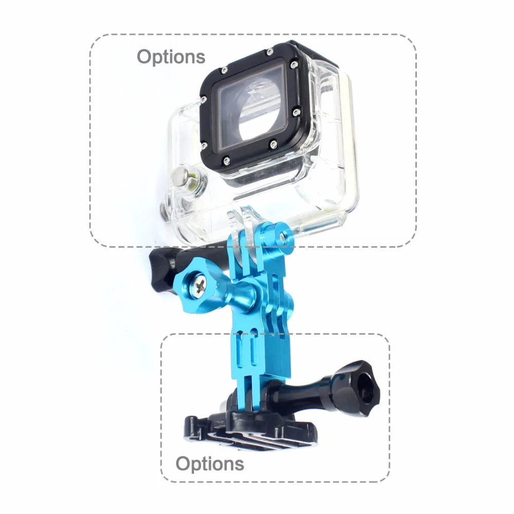 CNC-Aluminium-Drei-Wege-Schwenkarm-Montageadapter für GOPRO Hero 13 9 8 7 6 4 5 Sitzung DJI Yi SJcam EKEN AEE Sony Action-Kamera – Detail 17