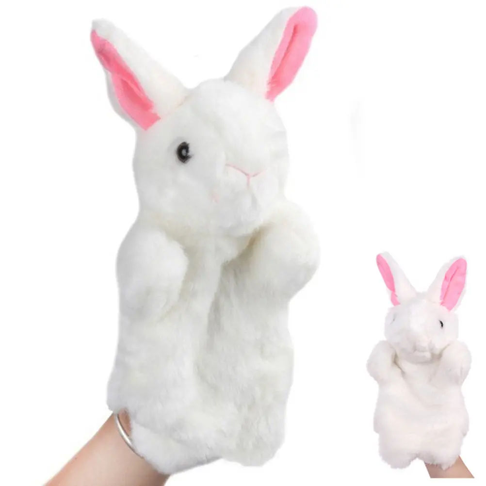 

1Pcs Rabbit Animal Design Hand Puppet White Storytelling Role Play Prop Party Favor Kids Parent Child Gift Hand Puppet