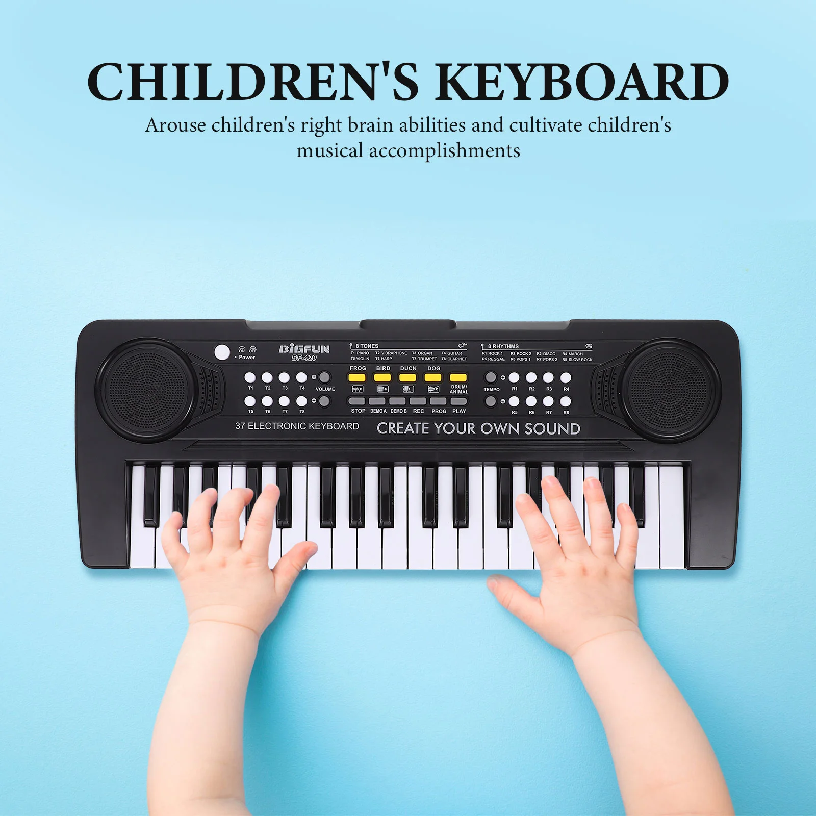 Jouets d'orgue électronique pour enfants, simulation de piano, jouet musical pour enfants, plastique noir