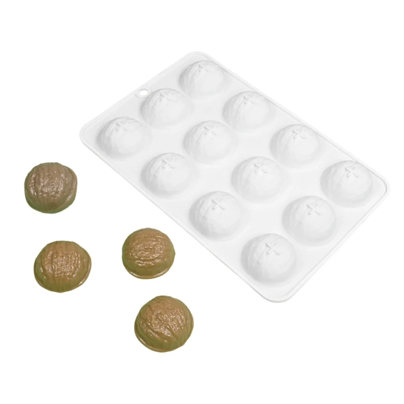 50JC Realistic Walnut Silicone Molds for Chocolate Crafting Kitchen Accessory for Handmade Candies and Cake Embellishments