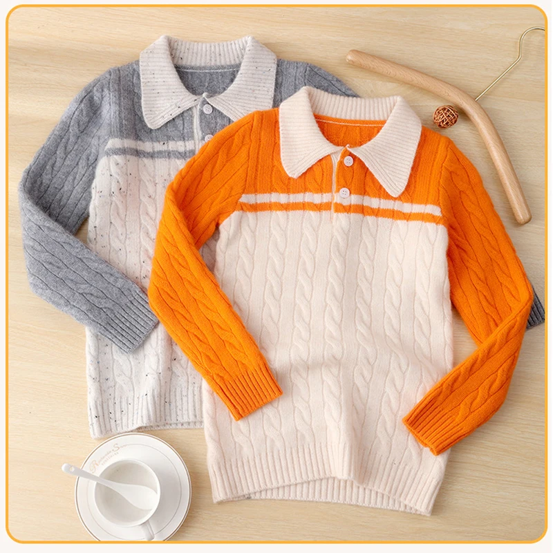 الفتيان 100% رداء علوي من الصوف الشتاء سماكة المراهقين الأطفال معطف شتاء الفتيات بدوره إلى أسفل طوق سترة الاطفال المرقعة سترة #1