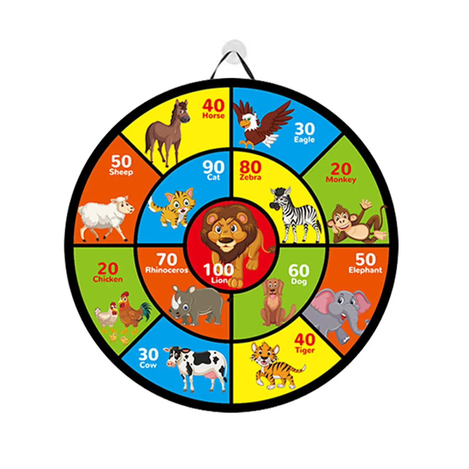 

Large Dart Board for Kids Foldable Portable Double Sided Animal Theme Target Board with 12 Sticky Balls for Home Garden Play