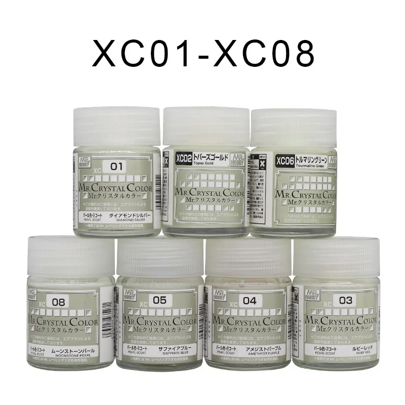 

18ml Mr Hobby XC01-XC08 Anime Garage Kit Crystal Color Paint Coating DIY Handcraft Military Car Tank Doll Building Tool