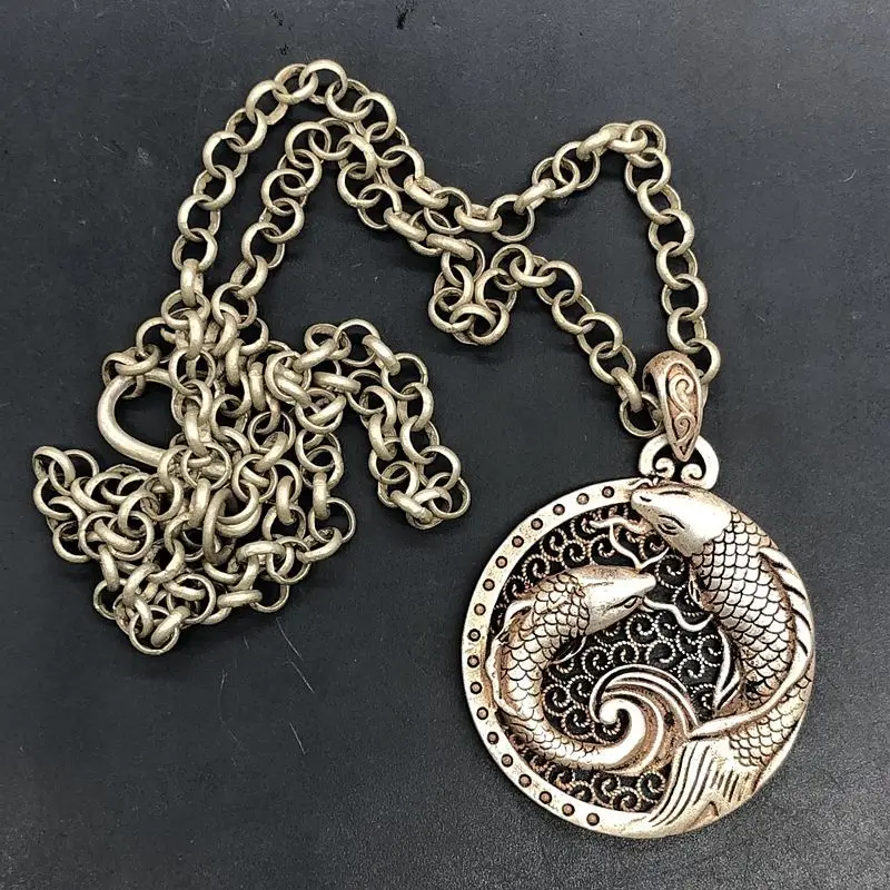 

Antiques and Antiques Miscellaneous Collection Hollow out Pisces Pendant Pendant with Chain Special Offer Shipping Package