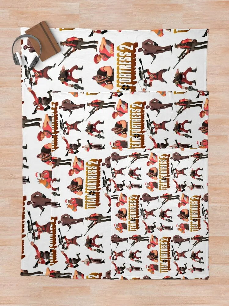 Team Fortress 2 - All Characters / Classes with TF2 Logo Throw Blanket Polar Bed linens Summer Beddings Bed covers Blankets