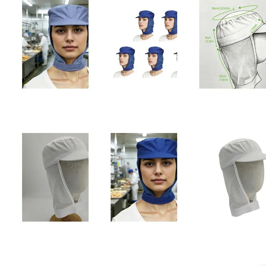 Brimless Work Cap for Narrow Spaces Offering Full Coverage Suitable for Factory Workers and Outdoor Activity Y08E