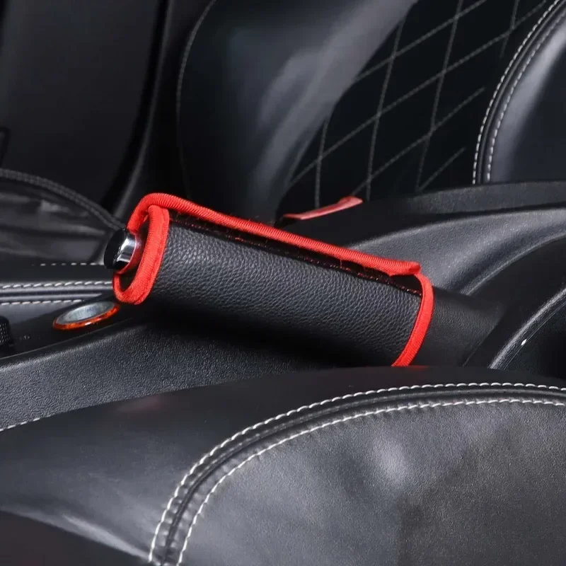 

1Pcs Leather Black For Mazda MX-5 NC 2009-2015 Car handbrake protective cover Car interior accessories