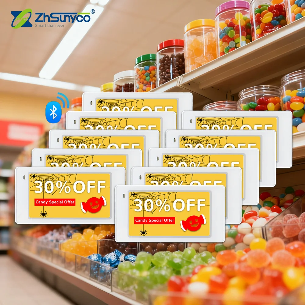 

10 pieces 2.66 Inch Smart E Shelf Label BLE 266BWRY E Paper Display White Black Red Yellow ESL